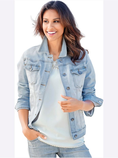 Veste En Jean Effet Délavé Et Usé - Taille Standard - helline - Kiabi