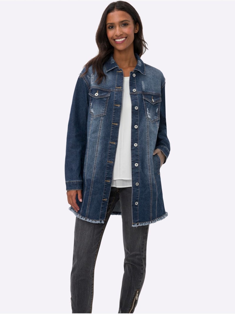 Veste En Jean Effet > Tendance - Taille Standard - Helline Bleu jean - Kiabi