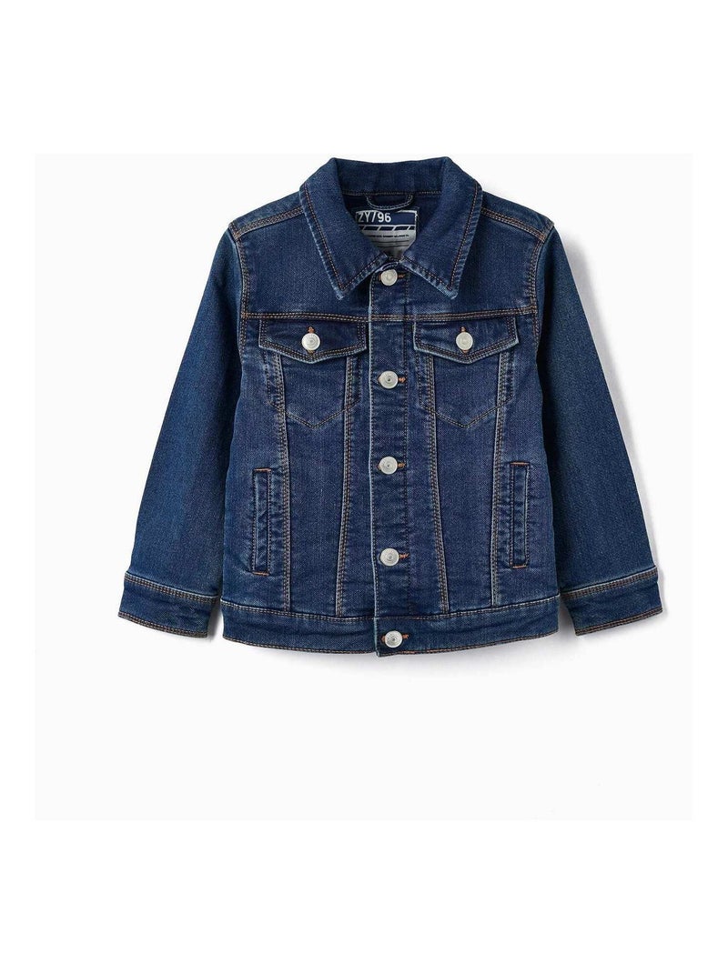 Veste en jean en coton pour garçon   GREAT GOALS GREAT WORLD Bleu - Kiabi