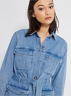 Veste en jean esprit militaire - Kiabi