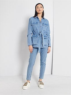 Veste en jean esprit militaire - Kiabi