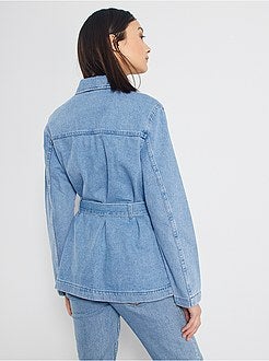 Veste en jean esprit militaire - Kiabi