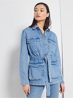 Veste en jean esprit militaire - Kiabi