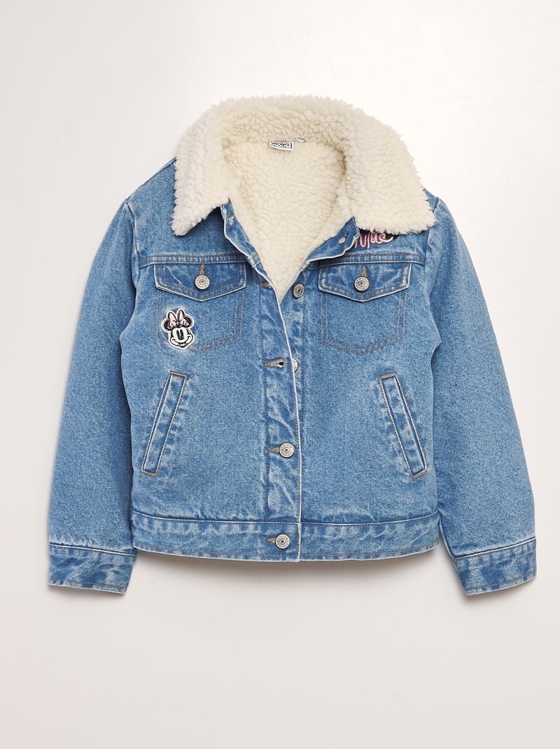 Veste en jean et effet moutonné 'Minnie' Bleu - Kiabi