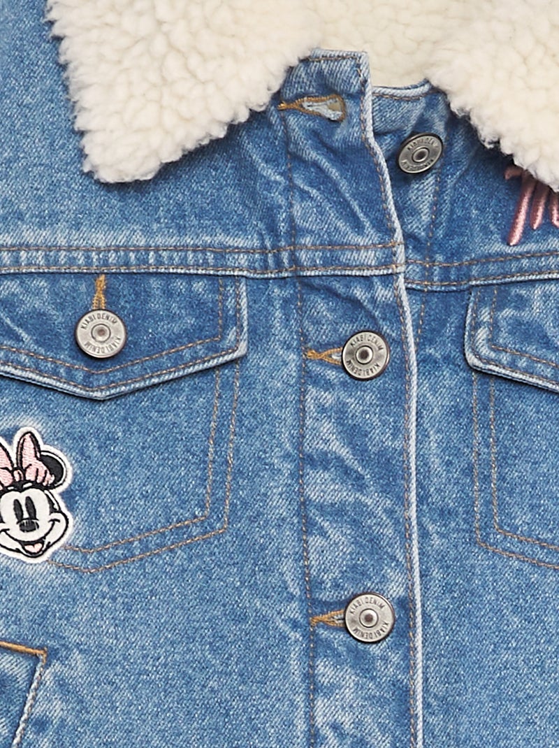 Veste en jean et effet moutonné 'Minnie' Bleu - Kiabi