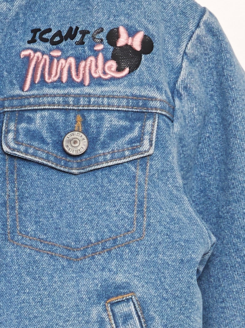Veste en jean et effet moutonné 'Minnie' Bleu - Kiabi