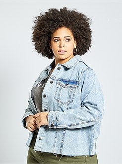Veste en jean finition à cru - Kiabi