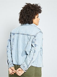 Veste en jean finition à cru - Kiabi