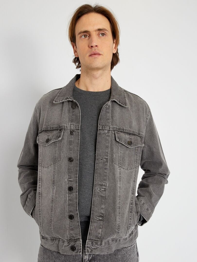 Veste En Jean Gris Cop Copine Taille 40 - Occasion En Très Bon état, Style Décontracté