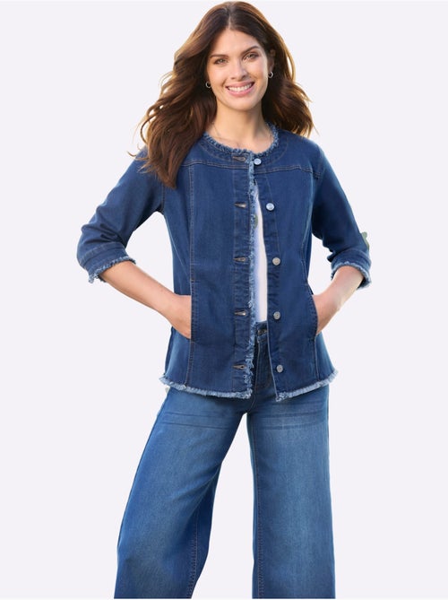 Veste en jean manches 3/4 mode - taille standard - moda vilona - Kiabi Veste en jean manches 3/4 mode - taille standard - moda vilona - Kiabi