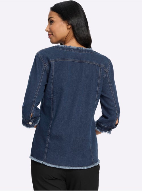 Veste en jean manches 3/4 mode - taille standard - moda vilona - Kiabi Veste en jean manches 3/4 mode - taille standard - moda vilona - Kiabi