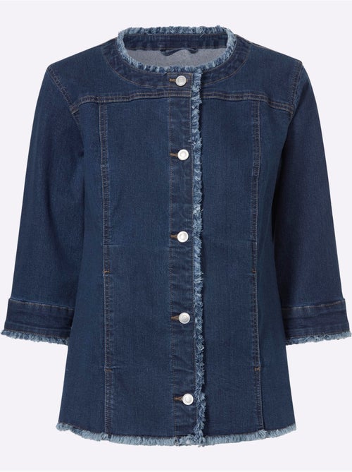 Veste en jean manches 3/4 mode - taille standard - moda vilona - Kiabi Veste en jean manches 3/4 mode - taille standard - moda vilona - Kiabi