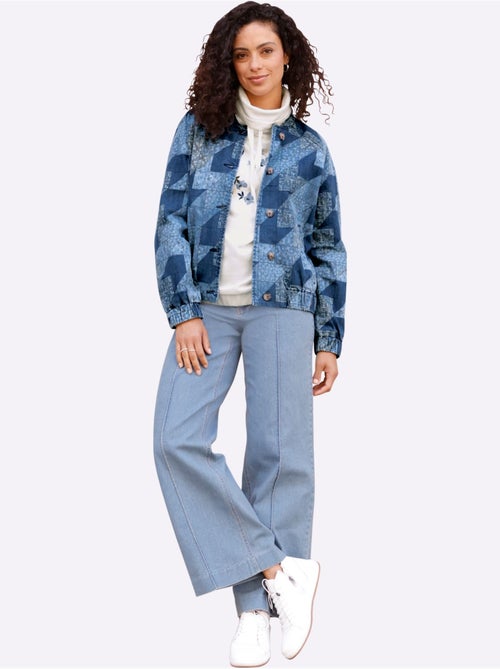 Veste En Jean Manches Et Ourlet élastiqués - Taille Standard - Witt - Kiabi Veste En Jean Manches Et Ourlet élastiqués - Taille Standard - Witt - Kiabi