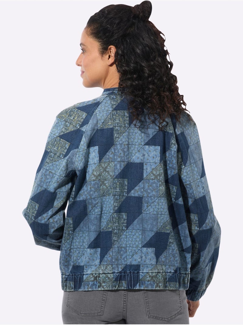Veste En Jean Manches Et Ourlet élastiqués - Taille Standard - Witt Bleu jean - Kiabi