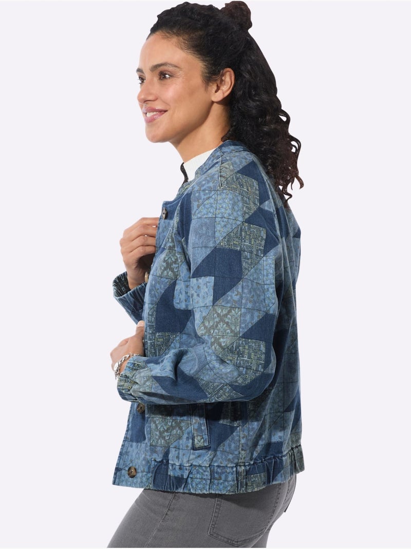 Veste En Jean Manches Et Ourlet élastiqués - Taille Standard - Witt Bleu jean - Kiabi