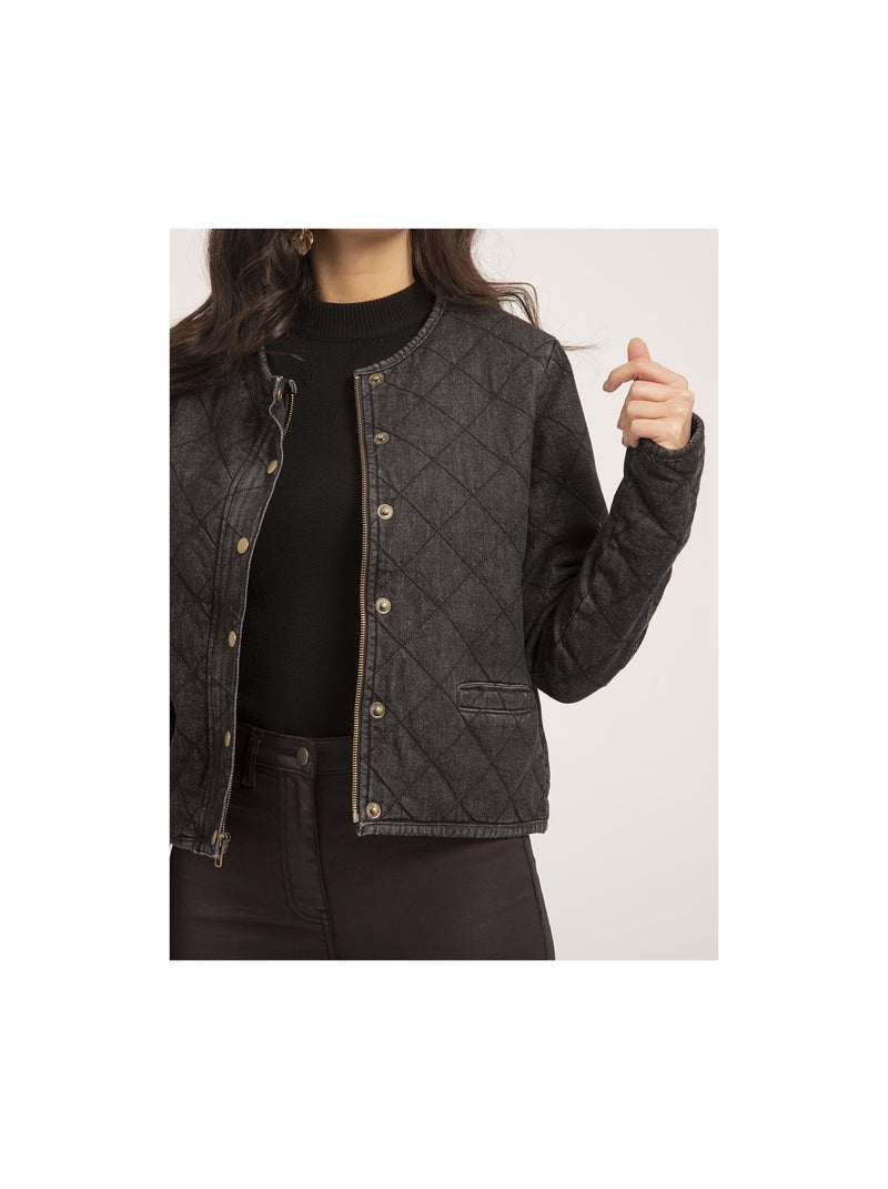 Veste en jean matelassée UMANI gris anthracite - Kiabi