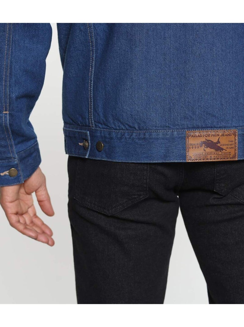 Veste en Jean Matelassée Western   - ATLAS FOR MEN Bleu foncé - Kiabi
