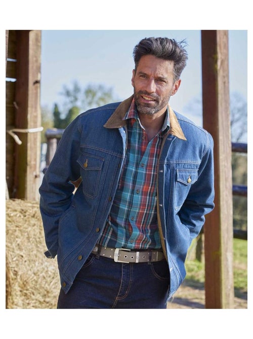 Veste en Jean Matelassée Western   - ATLAS FOR MEN - Kiabi