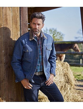 Veste en jean matelassée western - atlas for men