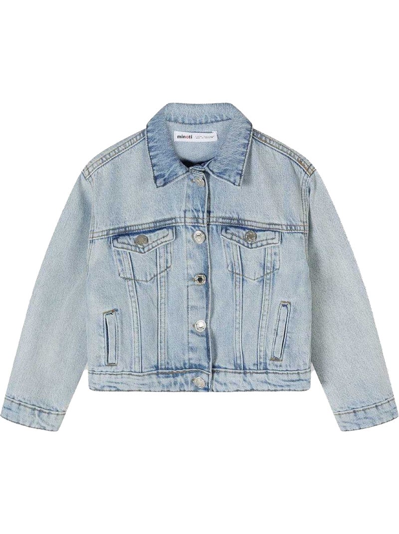 Veste en jean motif/style uni - minoti Bleu - Kiabi