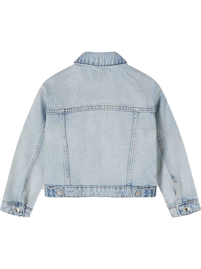 Veste en jean motif/style uni - minoti Bleu - Kiabi