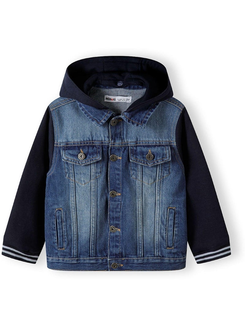 Veste en jean motif/style uni - minoti Bleu marine - Kiabi