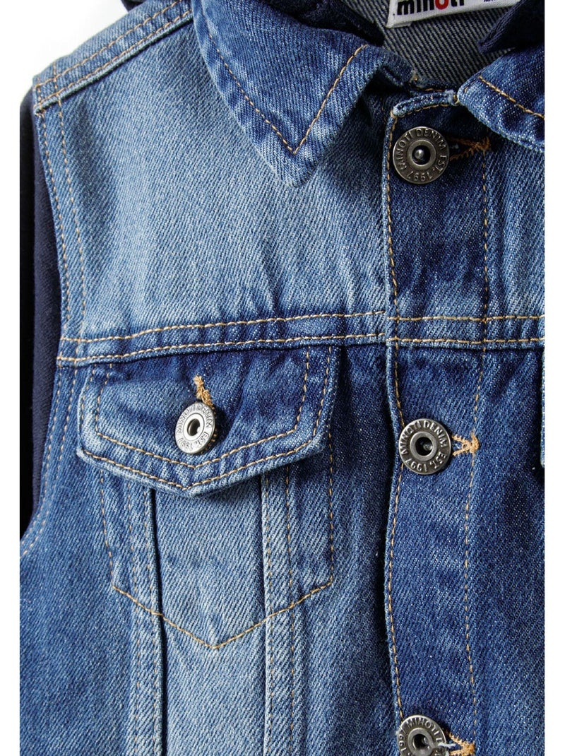 Veste en jean motif/style uni - minoti Bleu marine - Kiabi