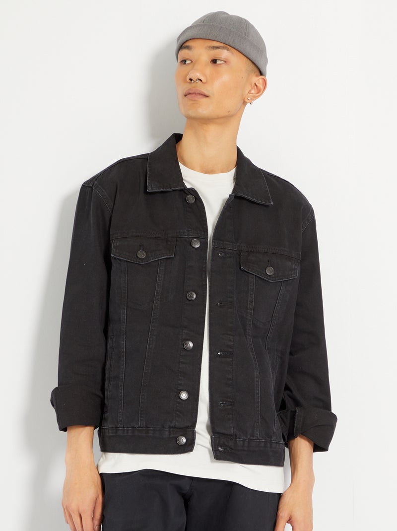 Veste en jean Noir - Kiabi