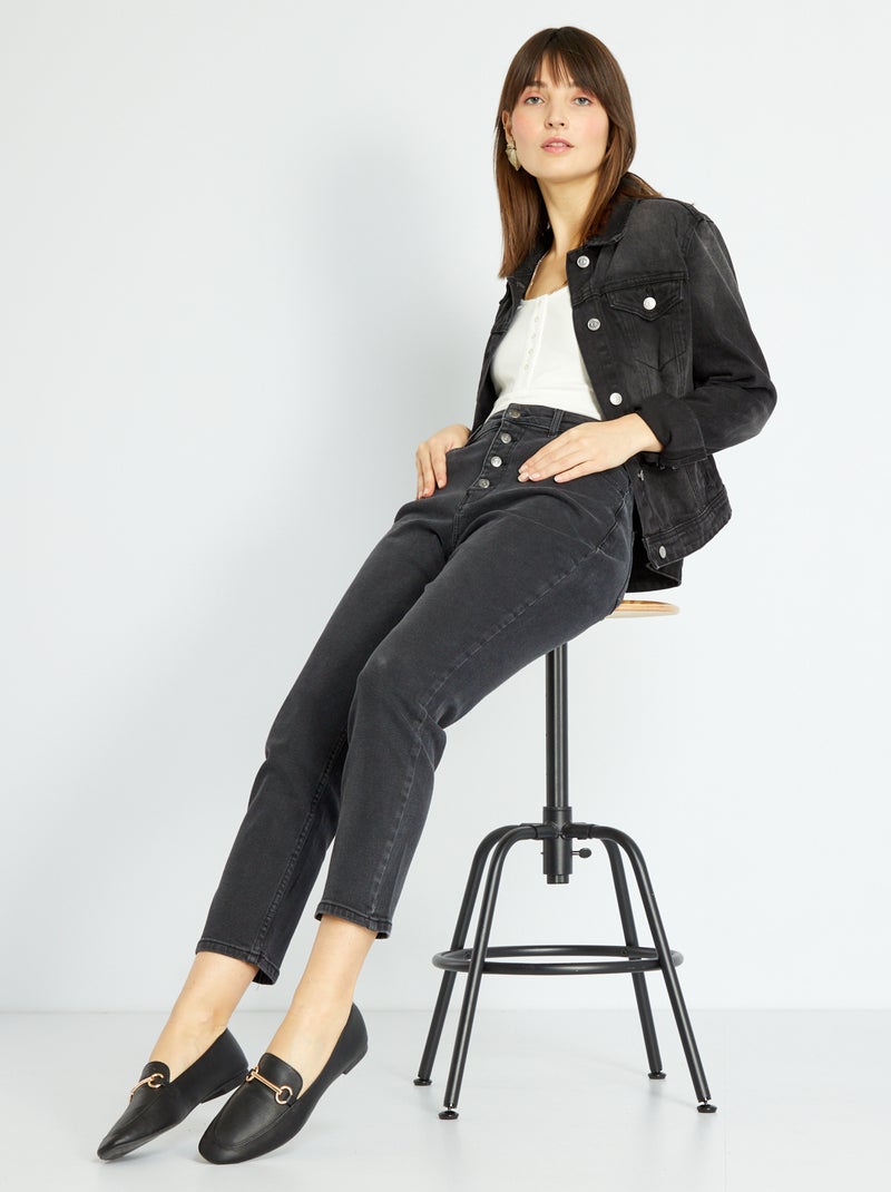 Veste en jean Noir - Kiabi