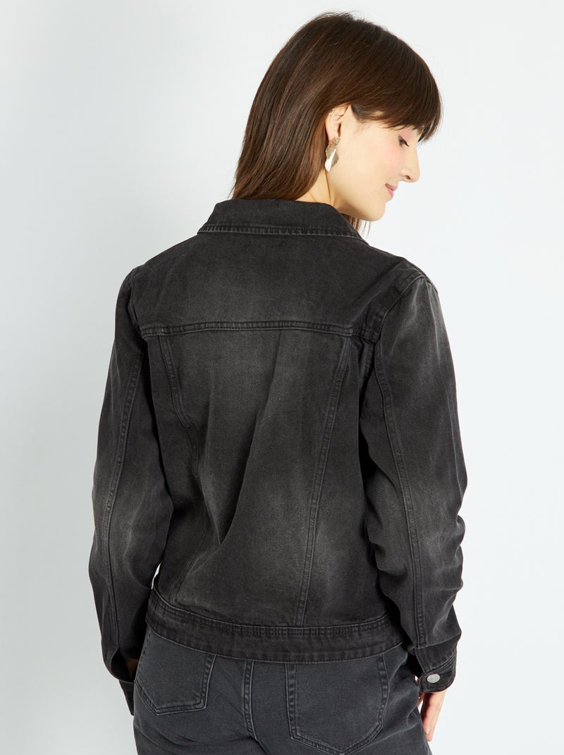 Veste en jean Noir - Kiabi