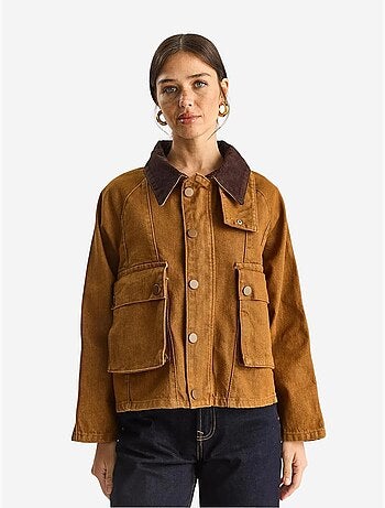 Veste en jean oversize avec fermeture à boutons et poches lucci