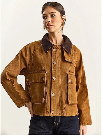 Veste en jean oversize avec fermeture à boutons et poches lucci