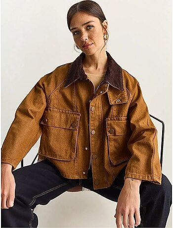 Veste en jean oversize avec fermeture à boutons et poches lucci