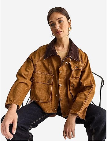 Veste en jean oversize avec fermeture à boutons et poches lucci