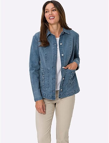 Veste En Jean Poches Décoratives - Taille Standard - Moda Vilona