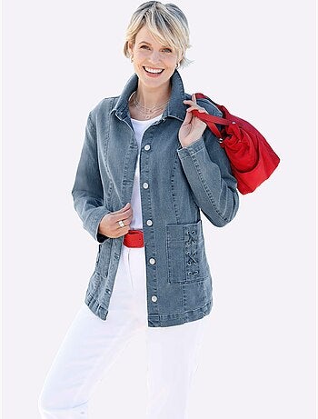 Veste En Jean Poches Décoratives - Taille Standard - Moda Vilona