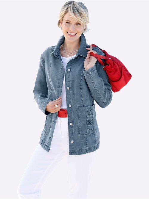 Veste En Jean Poches Décoratives - Taille Standard - Moda Vilona - Kiabi Veste En Jean Poches Décoratives - Taille Standard - Moda Vilona - Kiabi