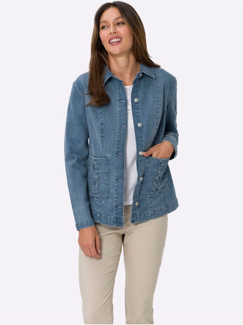 Veste En Jean Poches Décoratives - Taille Standard - Moda Vilona - Kiabi Veste En Jean Poches Décoratives - Taille Standard - Moda Vilona - Kiabi