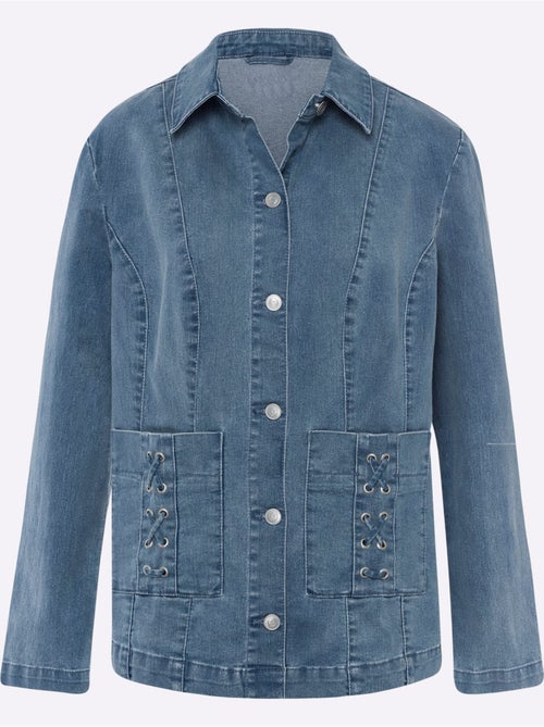 Veste En Jean Poches Décoratives - Taille Standard - Moda Vilona - Kiabi Veste En Jean Poches Décoratives - Taille Standard - Moda Vilona - Kiabi