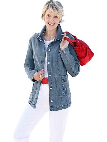 Veste En Jean Poches Décoratives - Taille Standard - Moda Vilona