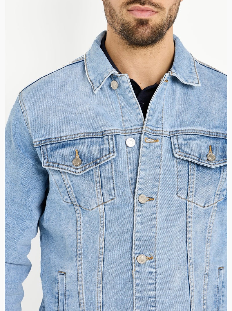 Veste en jean pour homme, Essentiel - AFIBEL Bleu clair - Kiabi