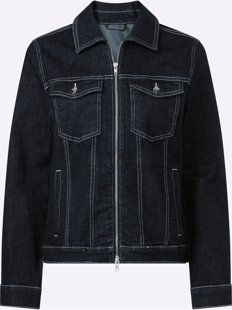 Veste En Jean Qualité Coton - Taille Standard - Helline Bleu foncé - Kiabi