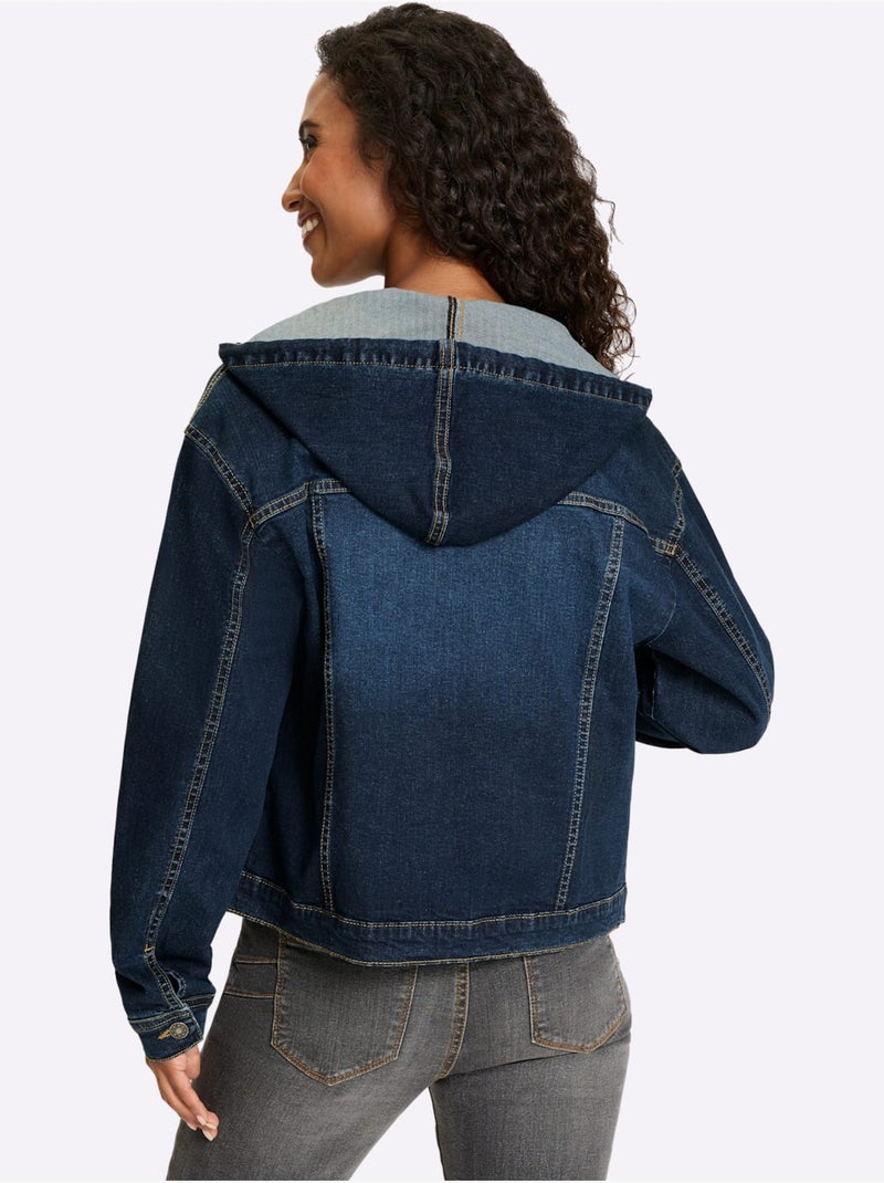 Veste En Jean Qualité Coton - Taille Standard - Helline Bleu foncé - Kiabi
