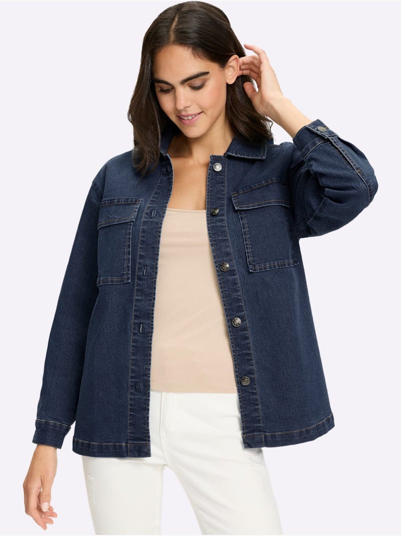 Veste En Jean Qualité Coton - Taille Standard - Helline Bleu jean - Kiabi