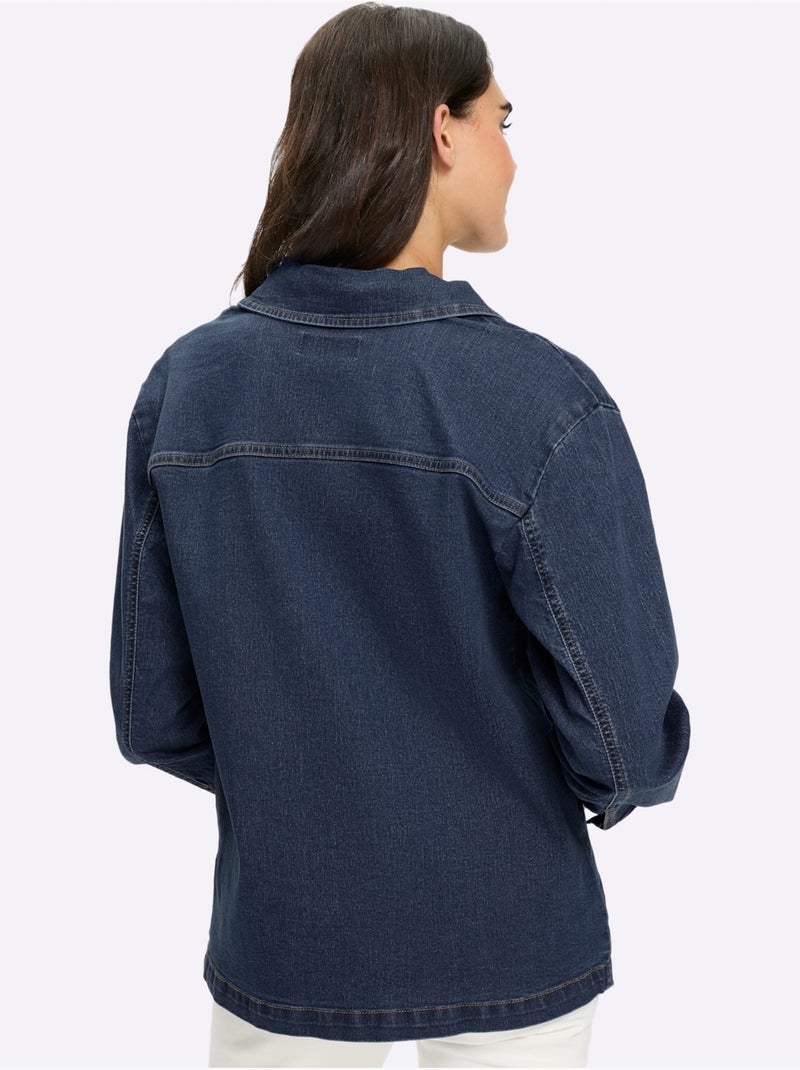 Veste En Jean Qualité Coton - Taille Standard - Helline Bleu jean - Kiabi