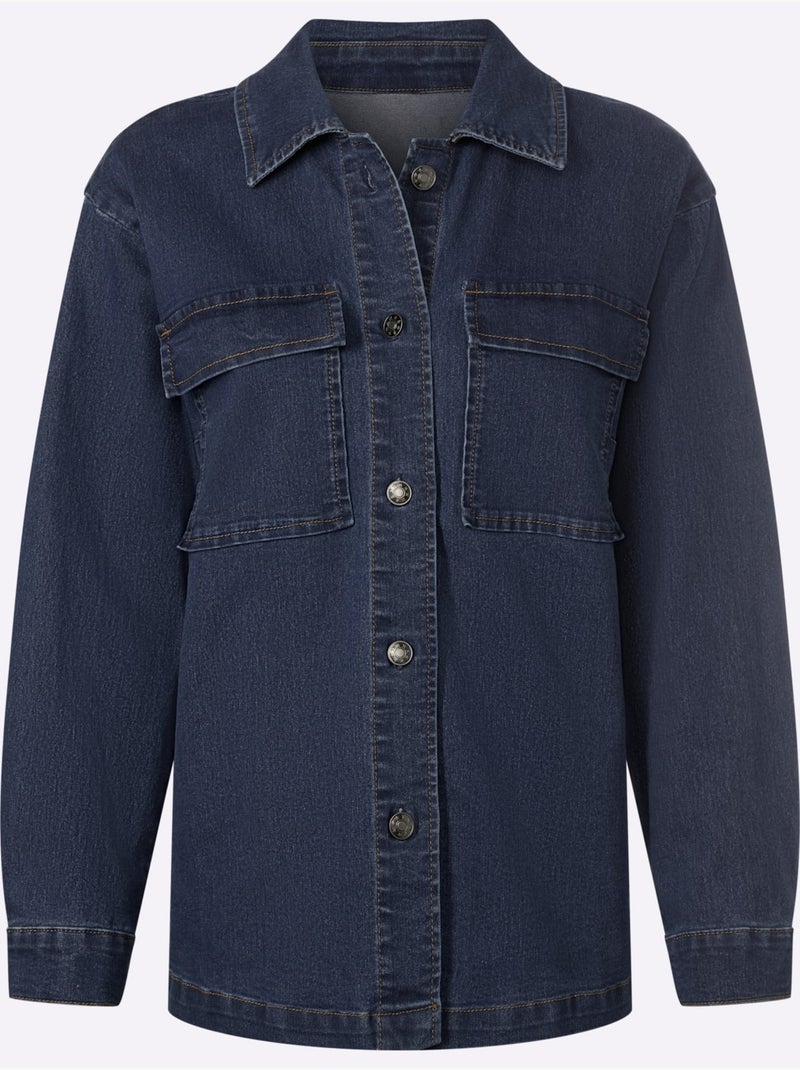 Veste En Jean Qualité Coton - Taille Standard - Helline Bleu jean - Kiabi