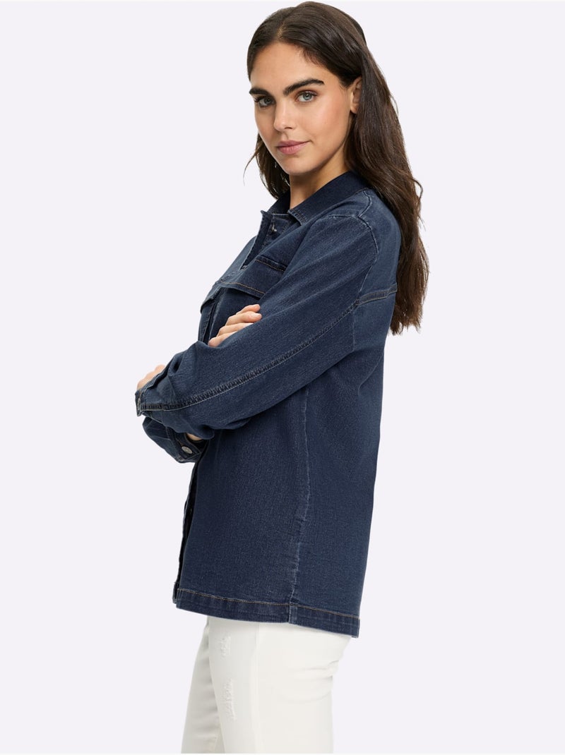 Veste En Jean Qualité Coton - Taille Standard - Helline Bleu jean - Kiabi