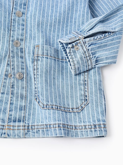 Veste en Jean Rayée - Kiabi