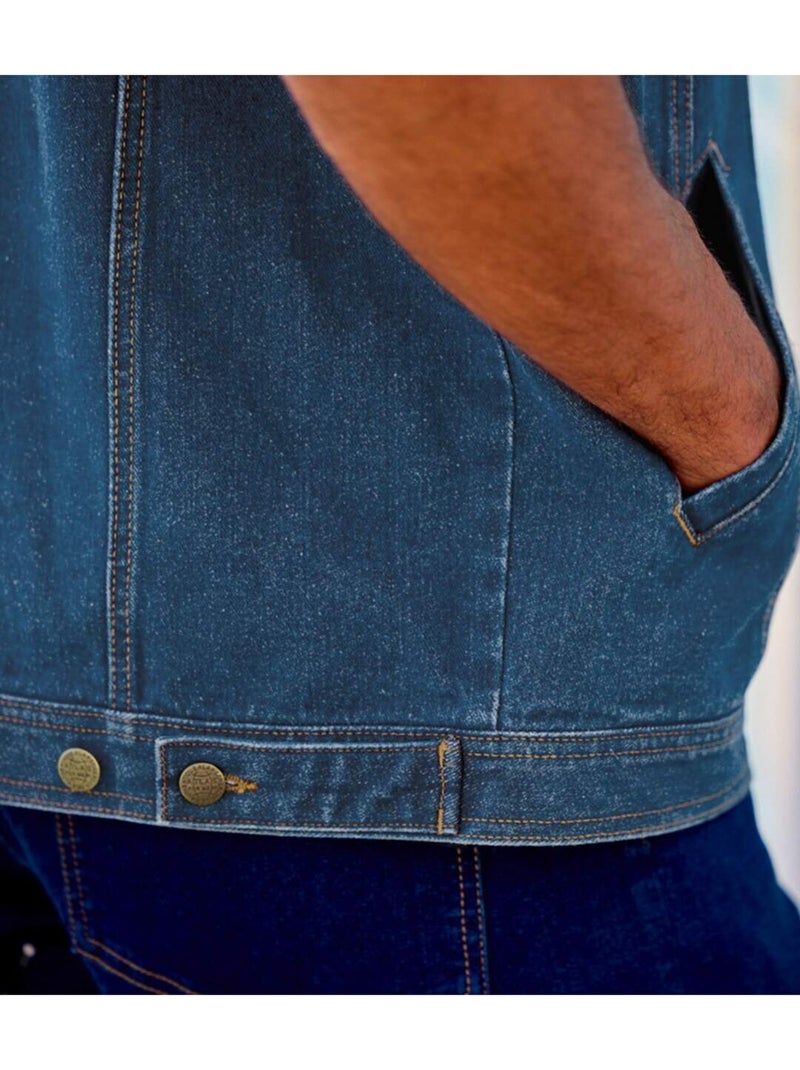 Veste en Jean Sans Manches  - ATLAS FOR MEN Bleu - Kiabi