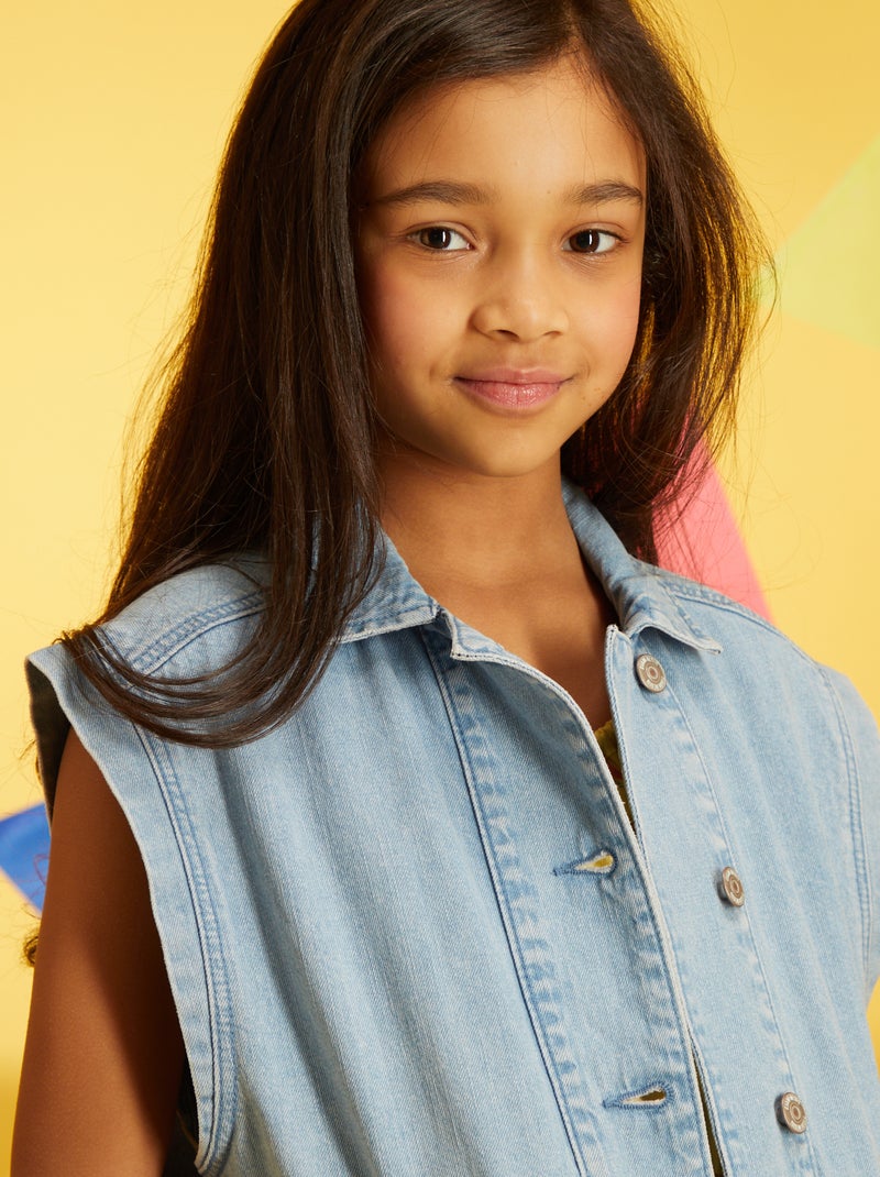 Veste en jean sans manches Bleu - Kiabi